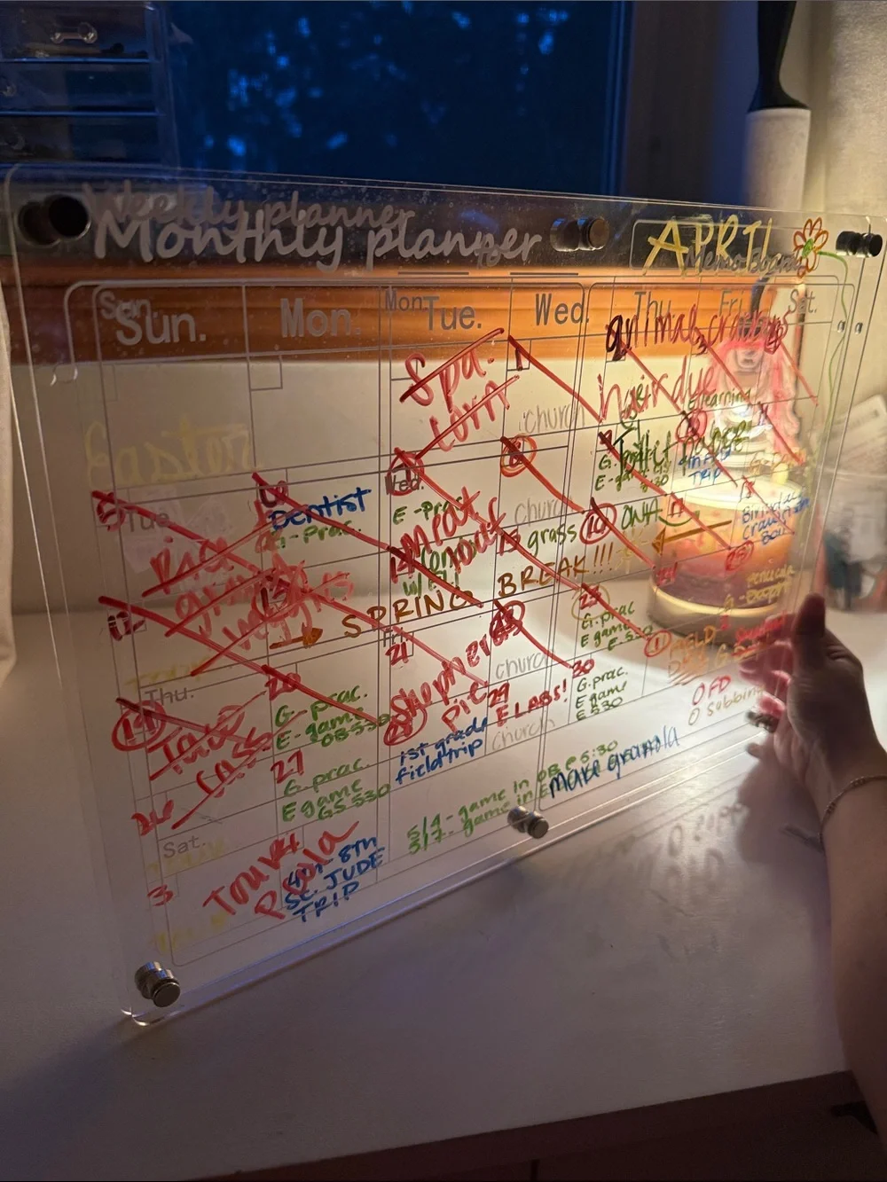 Clear Acrylic Monthly Planner